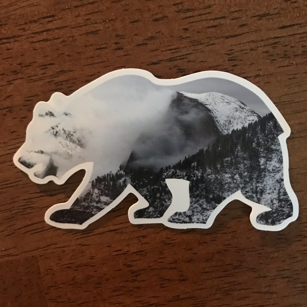 2/$8 Bear Shaped Yosemite Laptop or Tablet Sticker